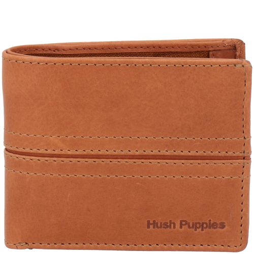 Billetera Para Hombre Cuero Stitch Coin Caramel Hush Puppies