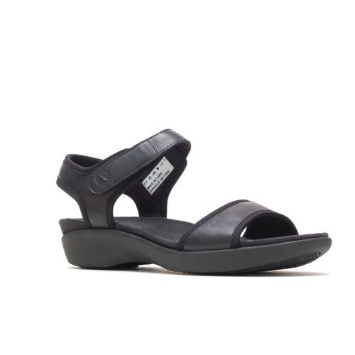 Sandalia Para Mujer Cuero Hp Dorri Qtr Strap Negro Hush Puppies
