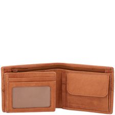 Billetera Para Hombre Cuero Stitch Coin Caramel Hush Puppies