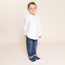 Camisa Manga Larga Para Niño Algodón Oxford Blanco Hush Puppies Kids