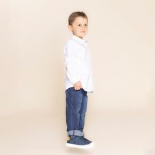 Camisa Manga Larga Para Niño Algodón Oxford Blanco Hush Puppies Kids