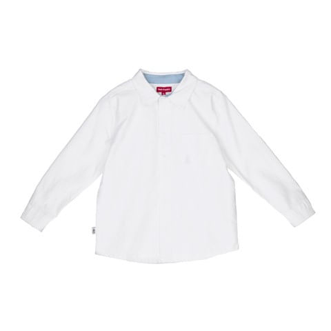 Camisa-Manga-Larga-Para--Niño-Algodon--Oxford-Blanco-Hush-Puppies-Kids