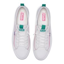 Zapatilla Leather Mujer Kickback Leather Pop Binding Blanco Keds