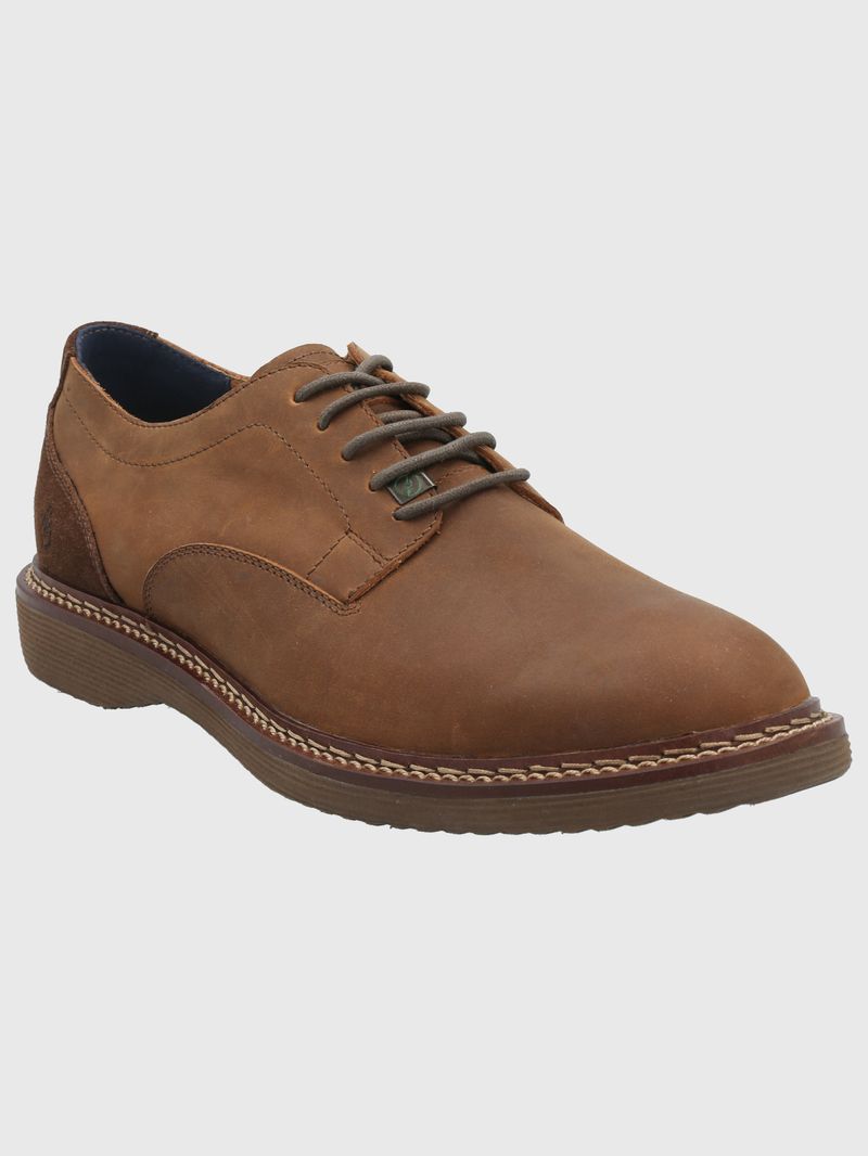 Zapato-Para-Hombre-Cuero-Hebron-Marron-Hush-Puppies