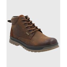 Botín Para Hombre Cuero Boulder Marrón Hush Puppies