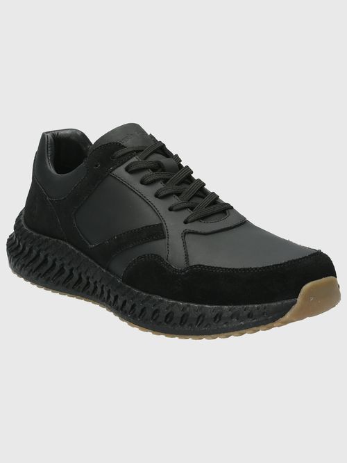 Zapatilla Para Hombre Cuero Spinal Explore Negro Hush Puppies