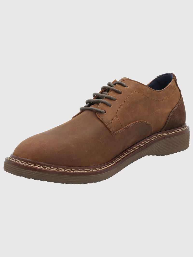 Zapato-Para-Hombre-Cuero-Hebron-Marron-Hush-Puppies