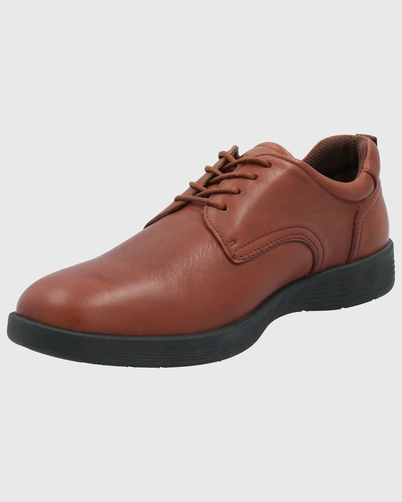 Zapato-Para-Hombre-Cuero-Spinal-Town-Marron-Hush-Puppies