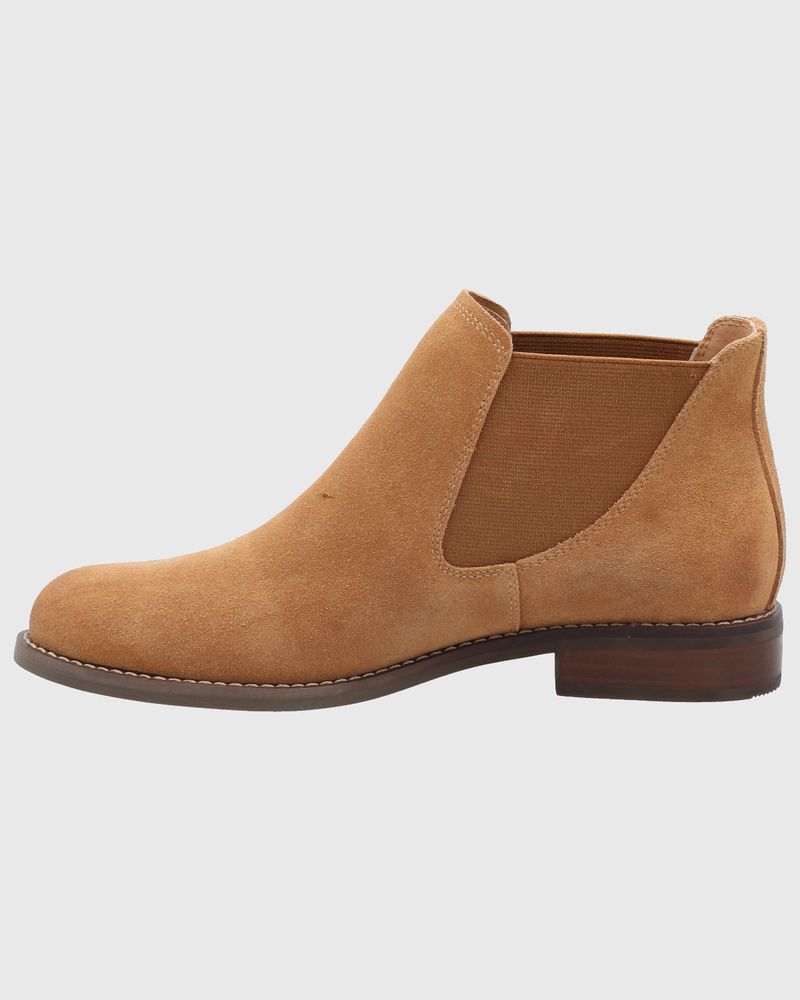 Botin-Para-Mujer-Cuero-Poliester-Clifton-Marron-Hush-Puppies