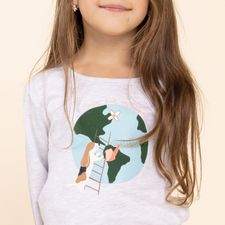 Polo Para Niña Planet Blanco Hush Puppies Kids