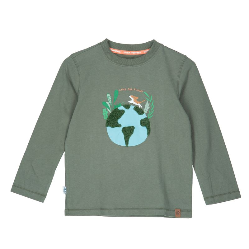 Polera-Para-Niño-Bw24-Tsh-Planet-Verde-Hush-Puppies-Kids