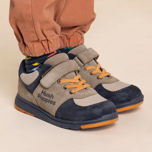 Zapatilla Para Niño Cuero New Artis Verde Hush Puppies