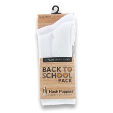 Calcetín Para Niño Algodón/Spandex Sport 2Pack Blanco Hush Puppies