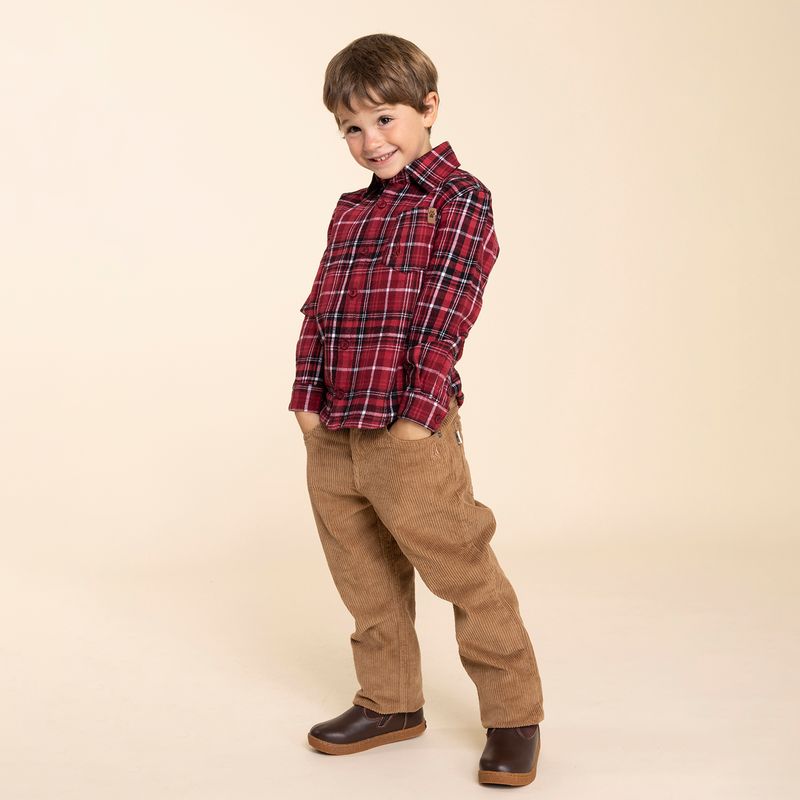 Camisa-Para-Niño-Bw24-Shi-Forest-Rojo-Hush-Puppies-Kids