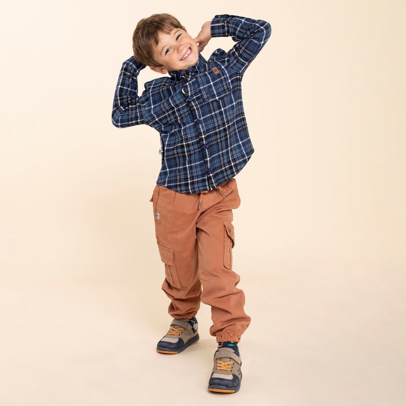 Camisa-Para-Niño-Bw24-Shi-Forest-Azul-Hush-Puppies-Kids