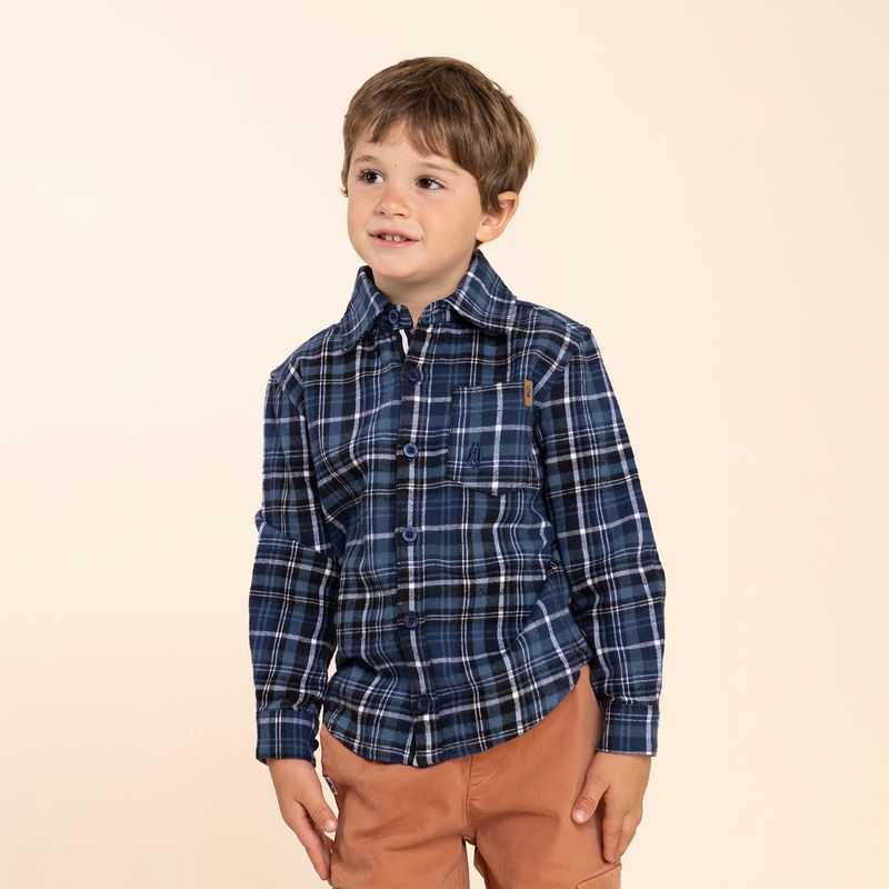 Camisa-Para-Niño-Bw24-Shi-Forest-Azul-Hush-Puppies-Kids