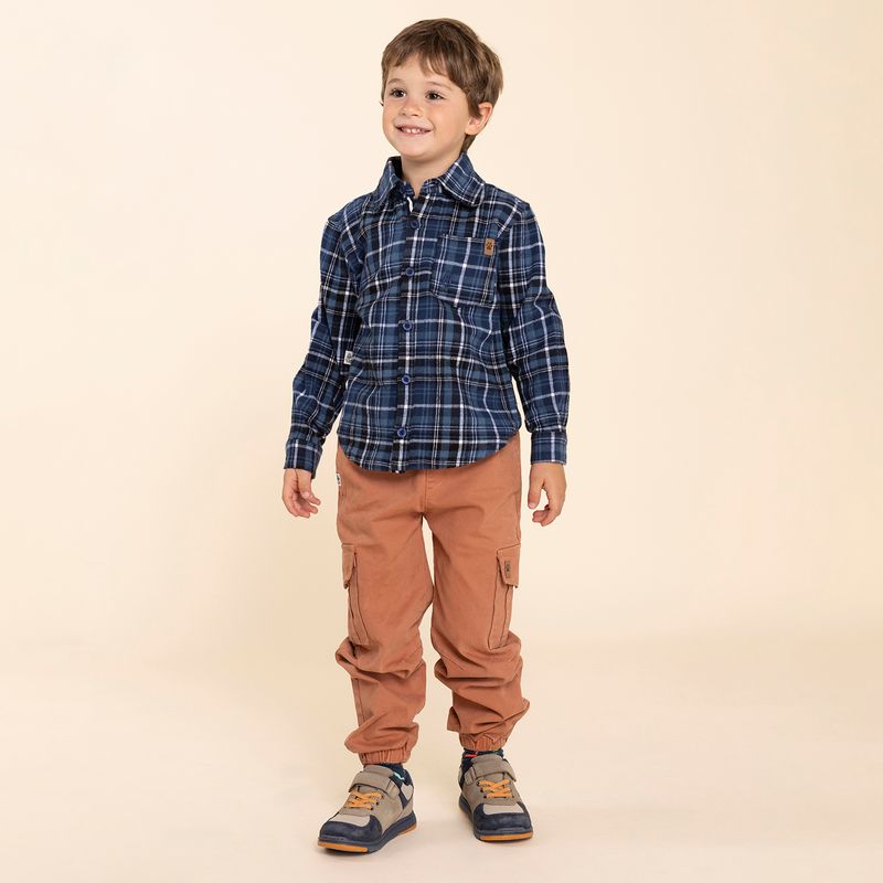 Camisa-Para-Niño-Bw24-Shi-Forest-Azul-Hush-Puppies-Kids