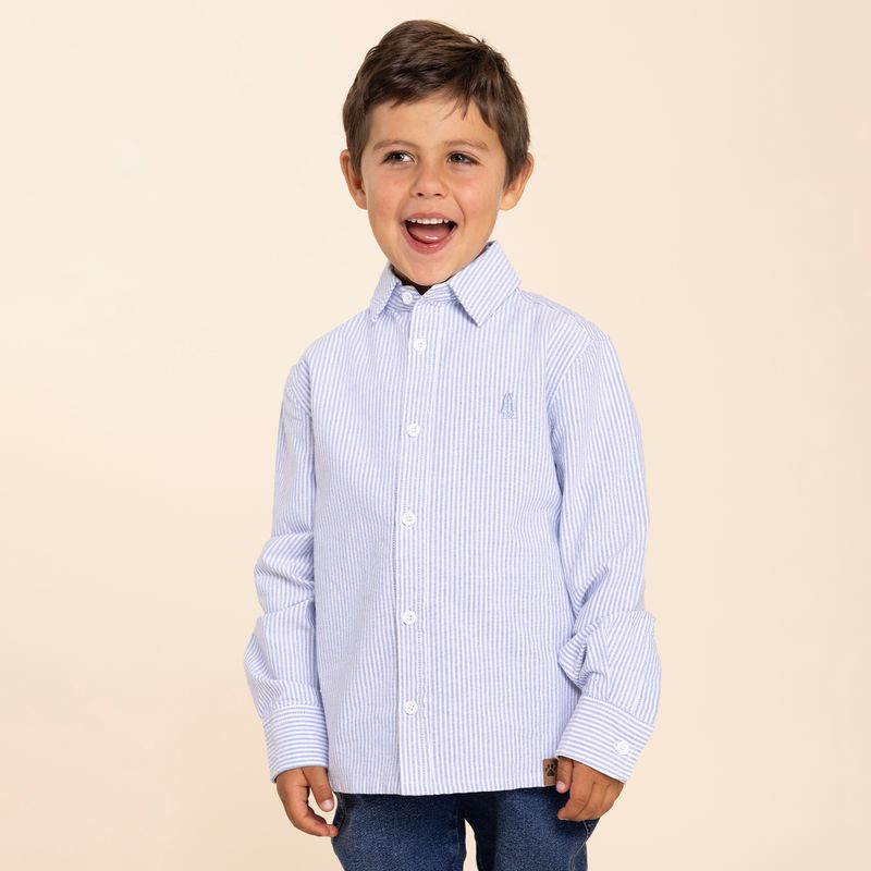 Camisa-Para-Niño-Bw24-Shi-Oxford-Azul-Hush-Puppies-Kids