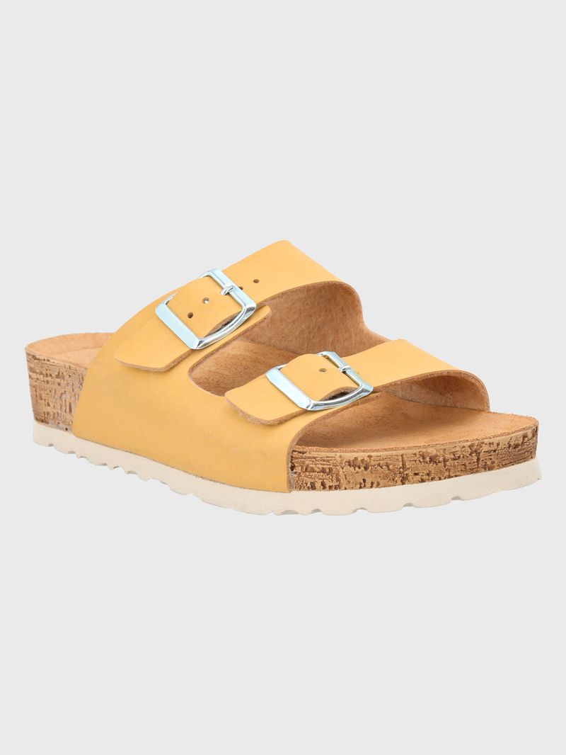 Sandalia-Para-Mujer-Cuero-Sondolo-Amarillo-Hush-Puppies