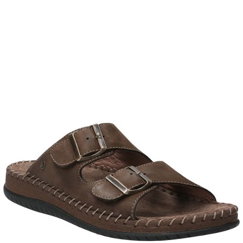 Sandalia Para Hombre Cuero Umbe Marrón Hush Puppies