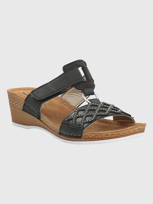 Sandalia Para Mujer Sintético Bax Iii Negro Hush Puppies