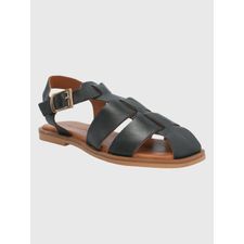 Sandalia Para Mujer Cuero Tresenda Negro Hush Puppies