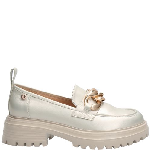 Mocasín Para Mujer Cuero Leboni Dorado Hush Puppies