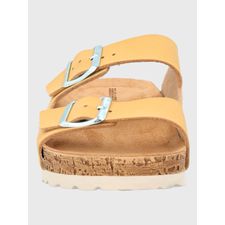 Sandalia Para Mujer Cuero Sondolo Amarillo Hush Puppies