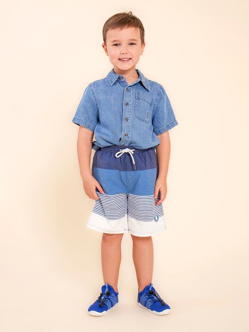 Traje De Baño Para Niño Poliéster Surf Azul Hush Puppies Kids