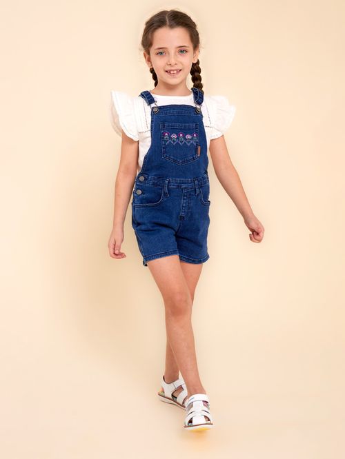 Overol Para Niña Poliéster Julieta Azul Hush Puppies Kids