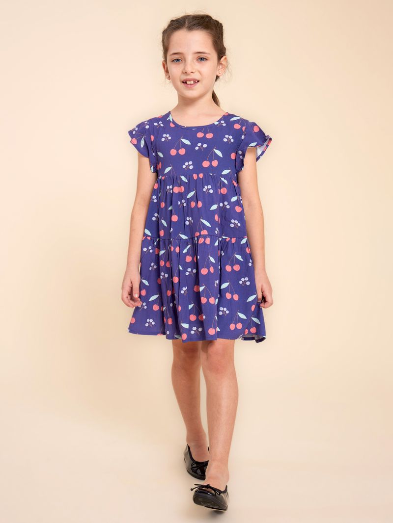 Vestido-Para-Niña-Algodon-Cereza-Azul-Hush-Puppies-Kids