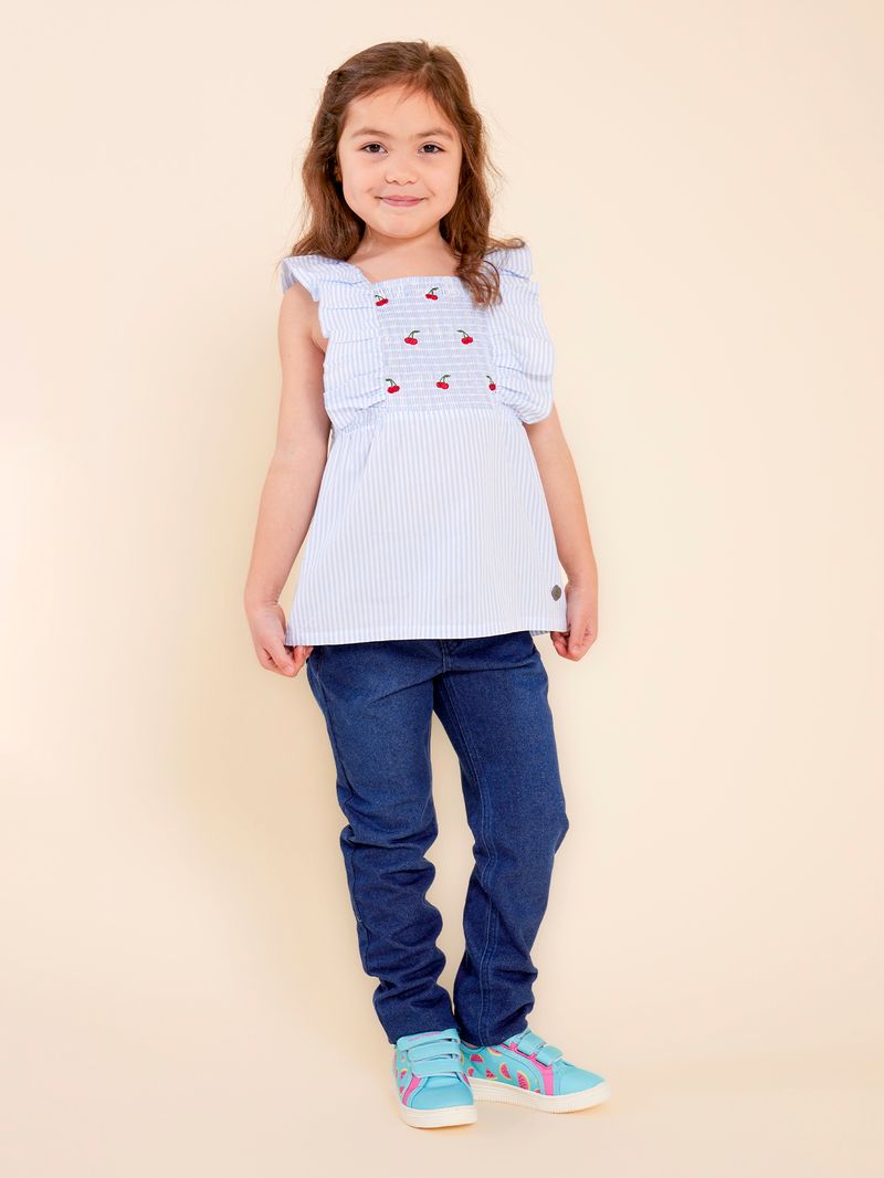 Blusa-Sin-Mangas-Para-Niña-Algodon-Huerta-Celeste-Hush-Puppies-Kids