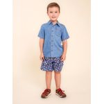 Camisa-Manga-Corta-Para-Niño-Algodon-Shitoro-Azul-Hush-Puppies-Kids