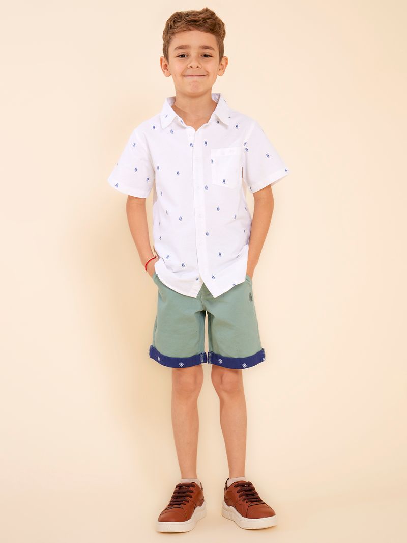 Camisa-Manga-Corta-Para-Niño-Algodon-Shihush-Blanco-Hush-Puppies-Kids