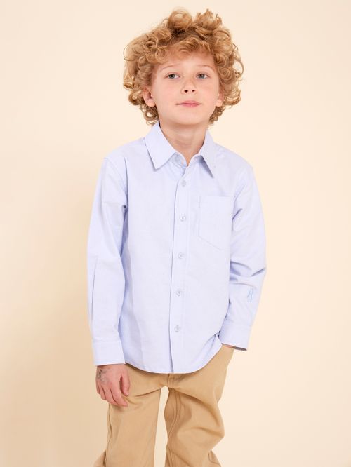Camisa Manga Larga Para Niño Algodón Shioxford Celeste Hush Puppies Kids