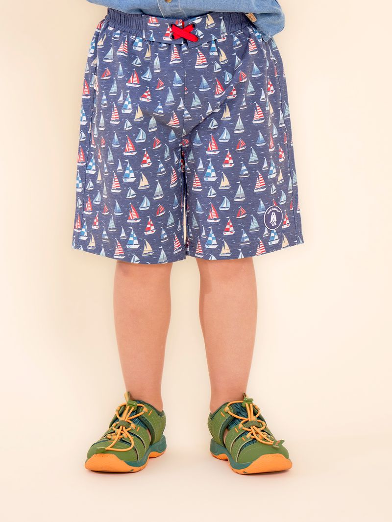 Traje-De-Baño-Para-Niño-Poliester-Sea-Ray-Azul-Hush-Puppies-Kids