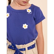Polo Para Niña Algodón Reciclado Margarita Azul Hush Puppies Kids