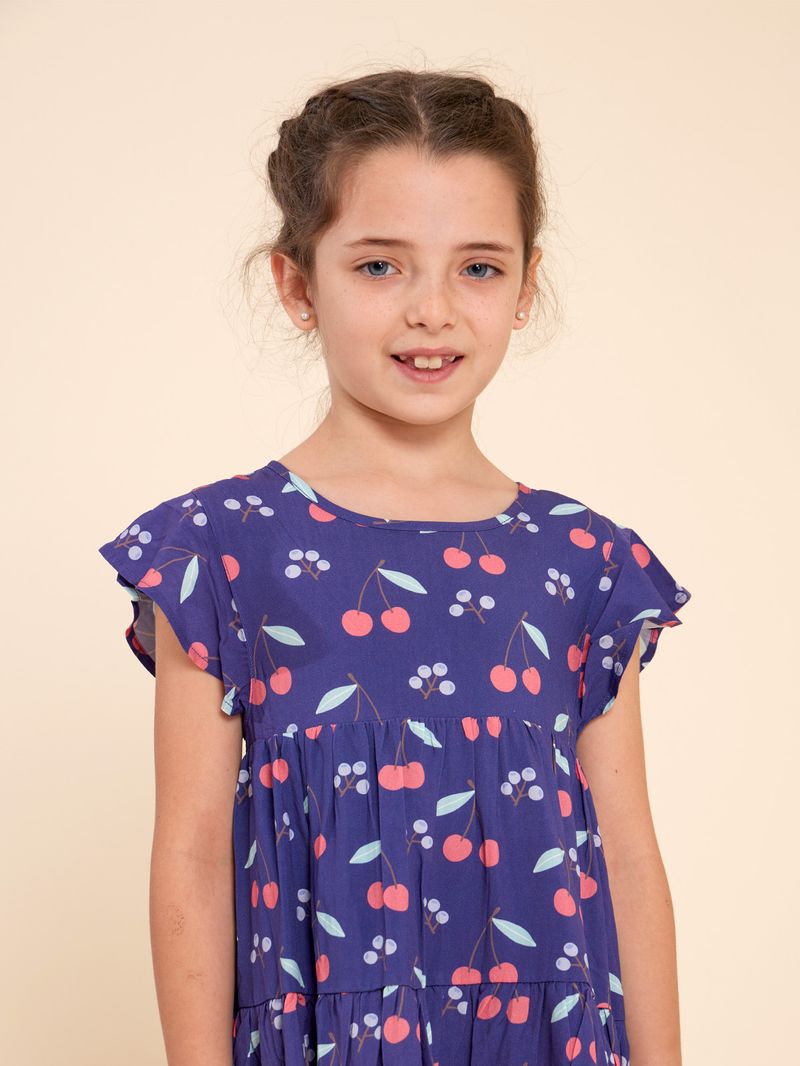 Vestido-Para-Niña-Algodon-Cereza-Azul-Hush-Puppies-Kids