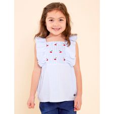 Blusa Sin Mangas Para Niña Algodón Huerta Celeste Hush Puppies Kids