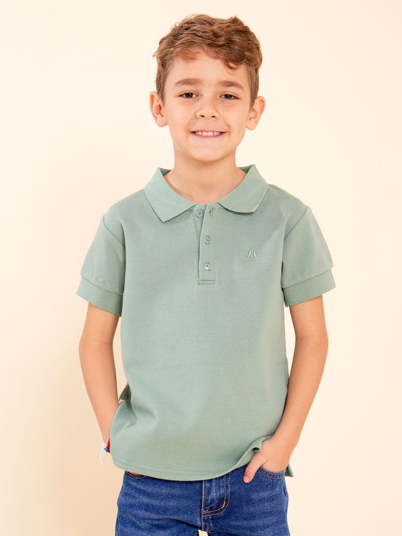 Polera-Manga-Corta-Para-Niño-Algodon-Poliester-Tshspringboks-Verde-Hush-Puppies-Kids