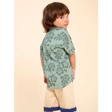 Camisa Manga Corta Para Niño Viscosa Shihibisco Verde Hush Puppies Kids