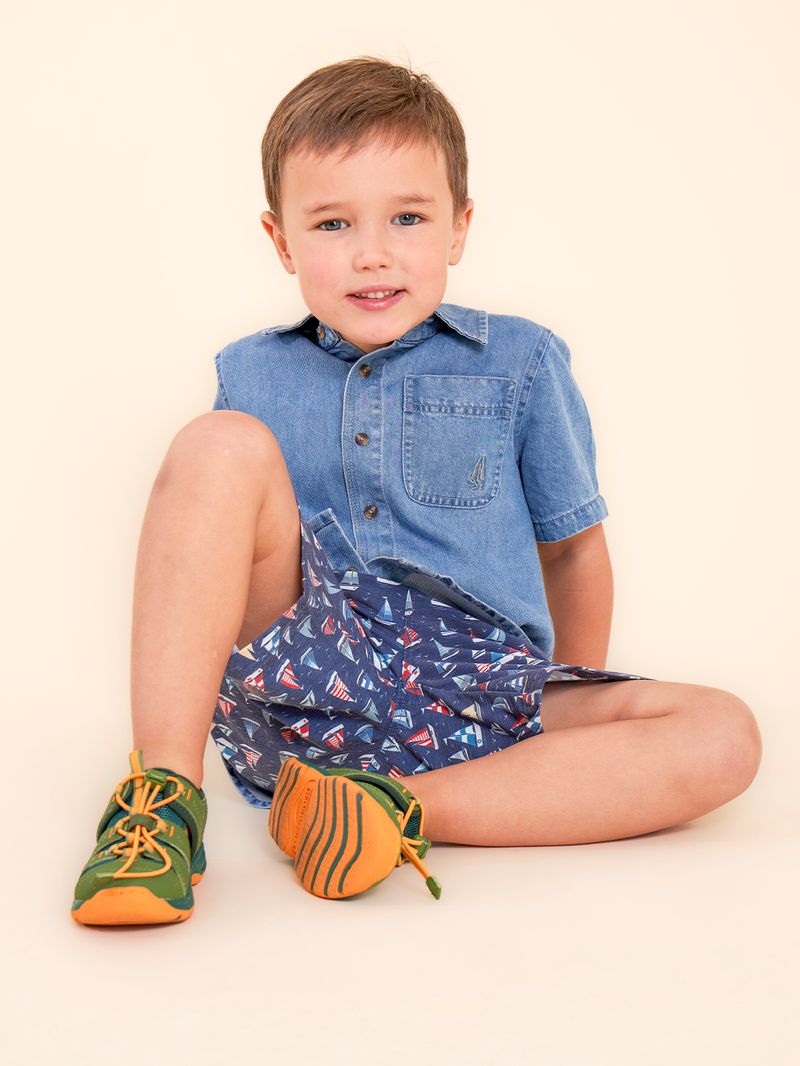 Traje-De-Baño-Para-Niño-Poliester-Sea-Ray-Azul-Hush-Puppies-Kids