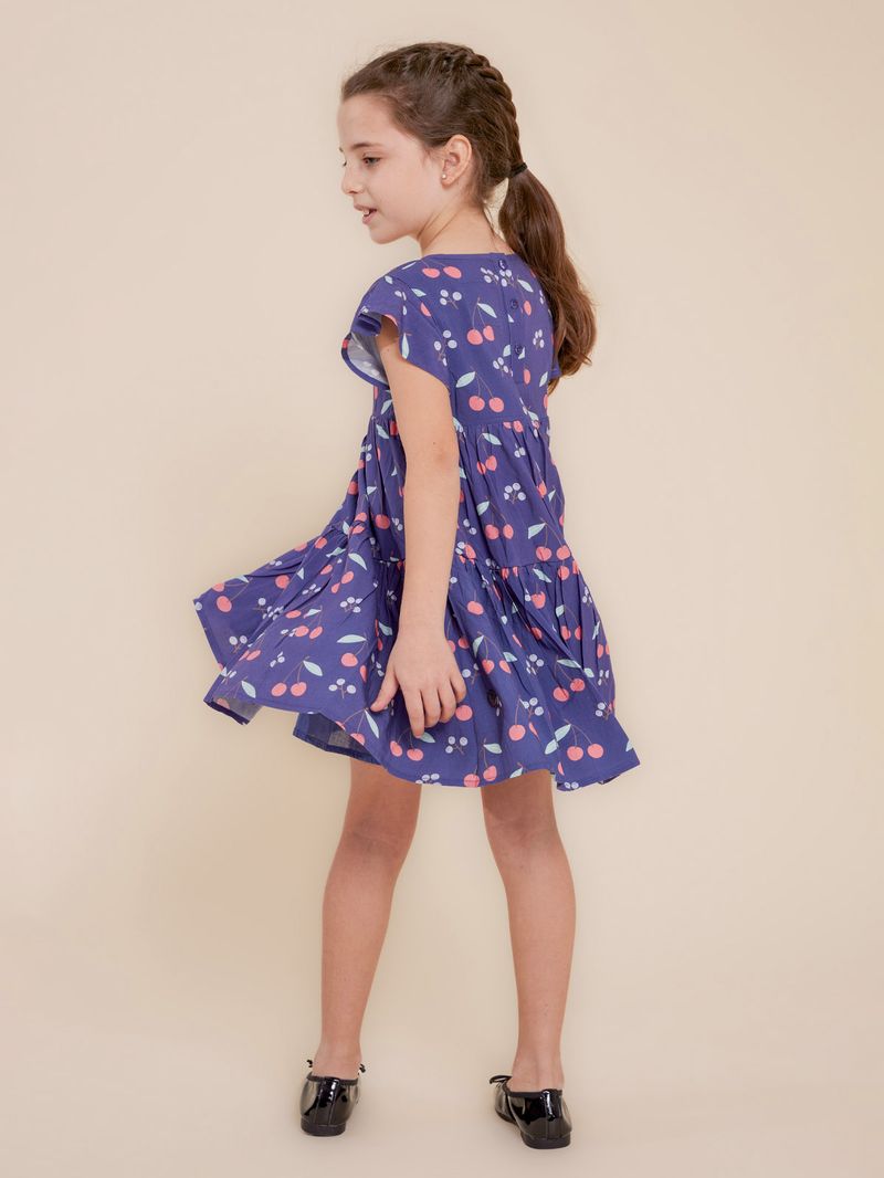 Vestido-Para-Niña-Algodon-Cereza-Azul-Hush-Puppies-Kids