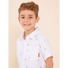 Camisa Manga Corta Para Niño Algodón Shihush Blanco Hush Puppies Kids