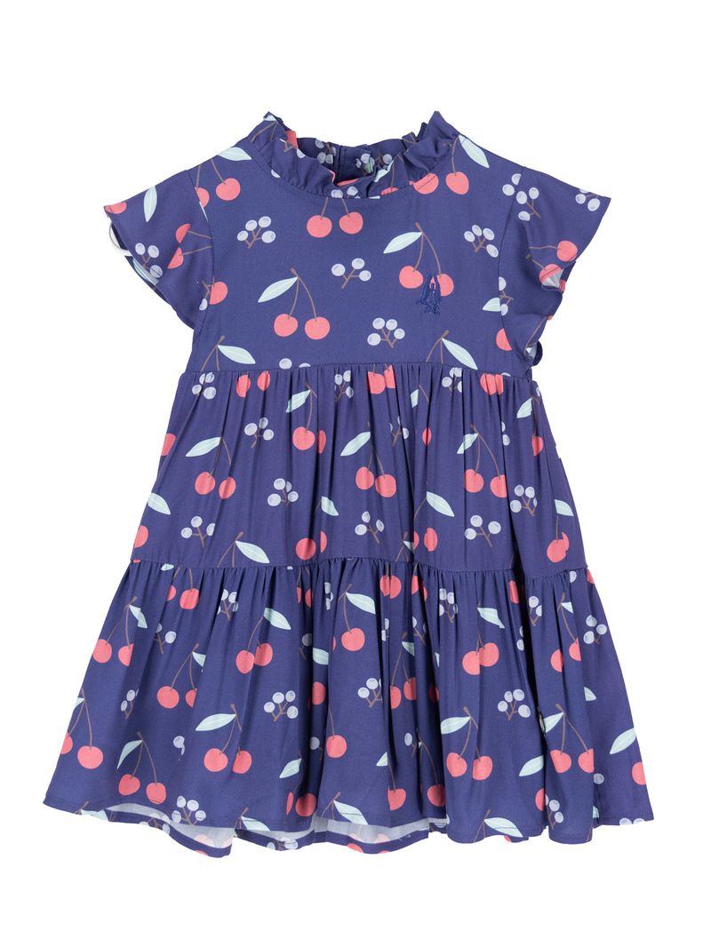 Vestido-Para-Niña-Algodon-Cereza-Azul-Hush-Puppies-Kids