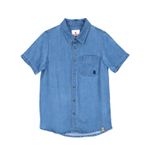 Camisa-Manga-Corta-Para-Niño-Algodon-Shitoro-Azul-Hush-Puppies-Kids