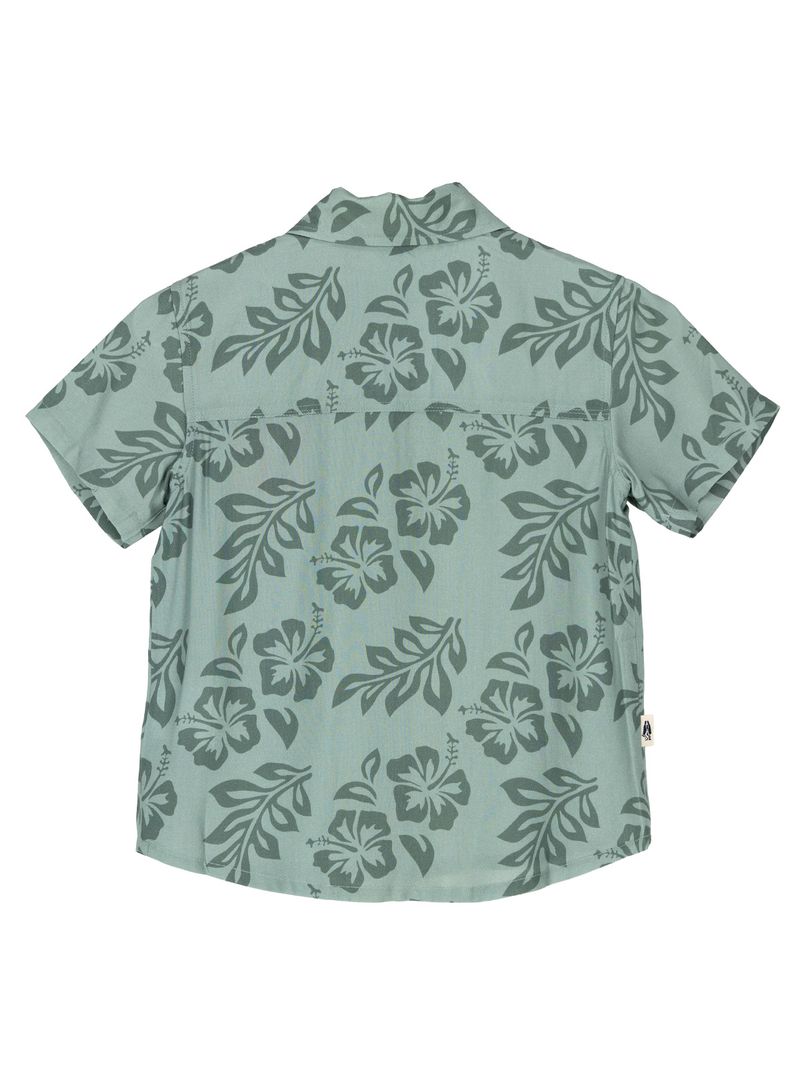 Camisa-Manga-Corta-Para-Niño-Viscosa-Shihibisco-Verde-Hush-Puppies-Kids