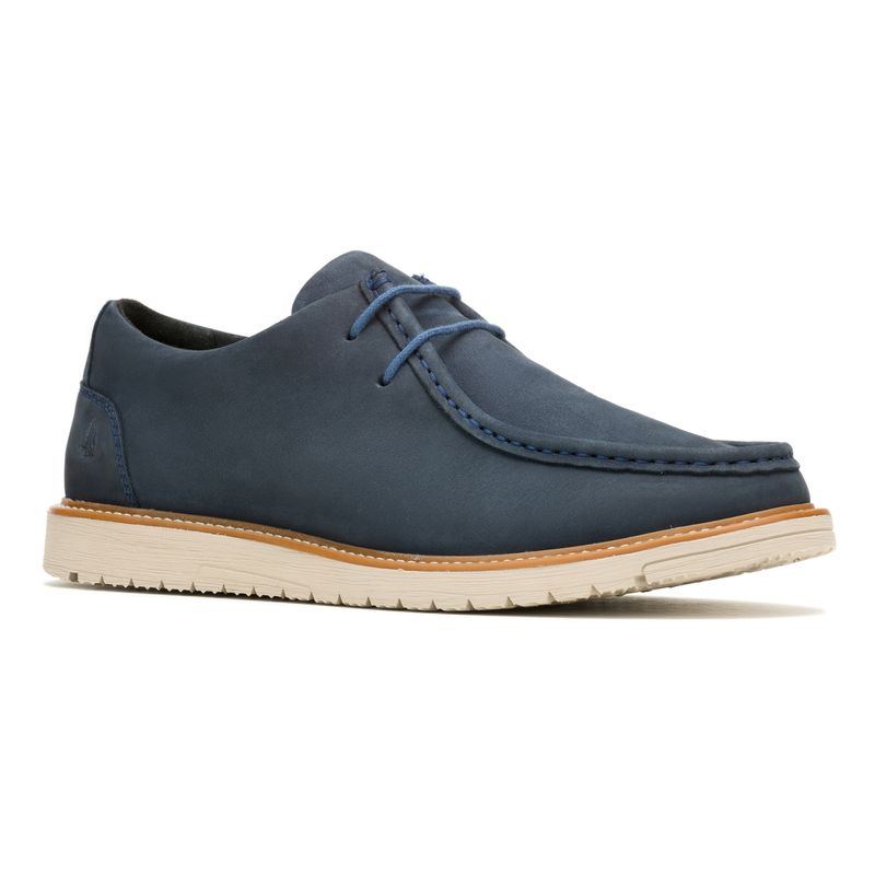 Zapato-Para-Hombre-Cuero-Jenson-Mocc-Toe-Azul-Hush-Puppies