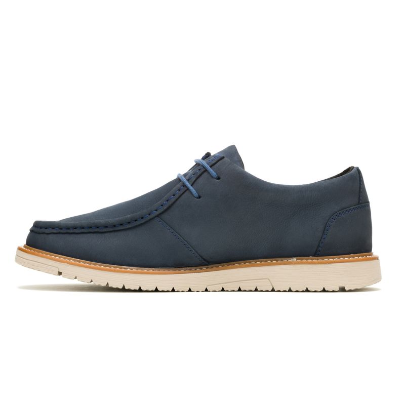Zapato-Para-Hombre-Cuero-Jenson-Mocc-Toe-Azul-Hush-Puppies