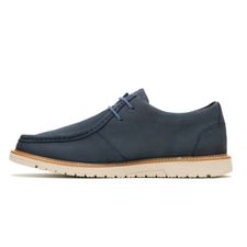 Zapato Para Hombre Cuero Jenson Mocc Toe Azul Hush Puppies